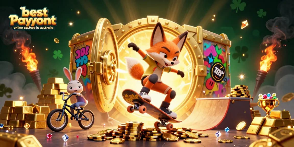 Experience the excitement of the best payout online casinos in australia with vibrant characters and winning elements.