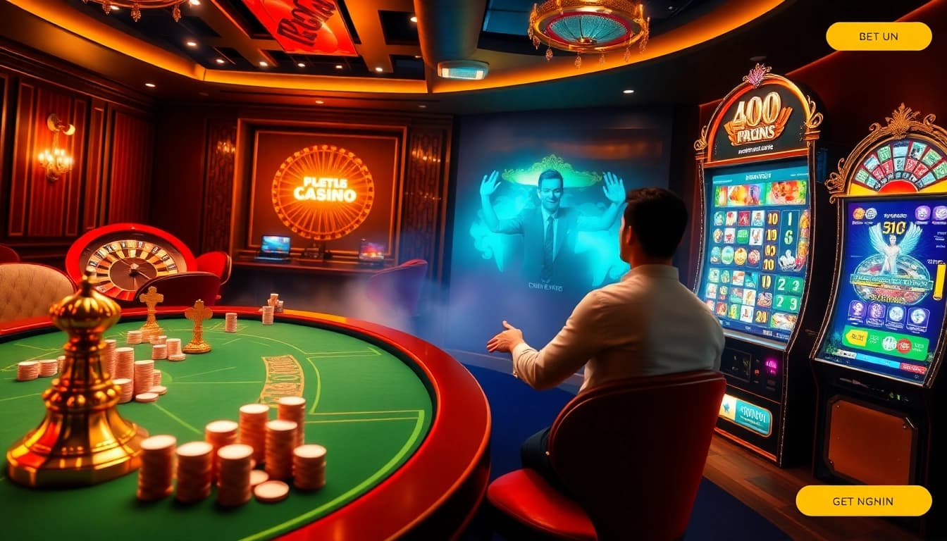 Vivez le frisson du casino en ligne Français 2026 avec une table de poker haut de gamme et des jeux vibrants.