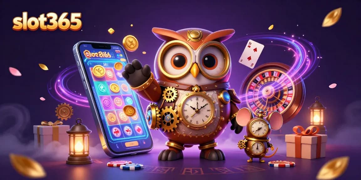 Slot365 rewards players with vibrant slot games, cash prizes, and engaging casino elements in a colorful 3D scene.