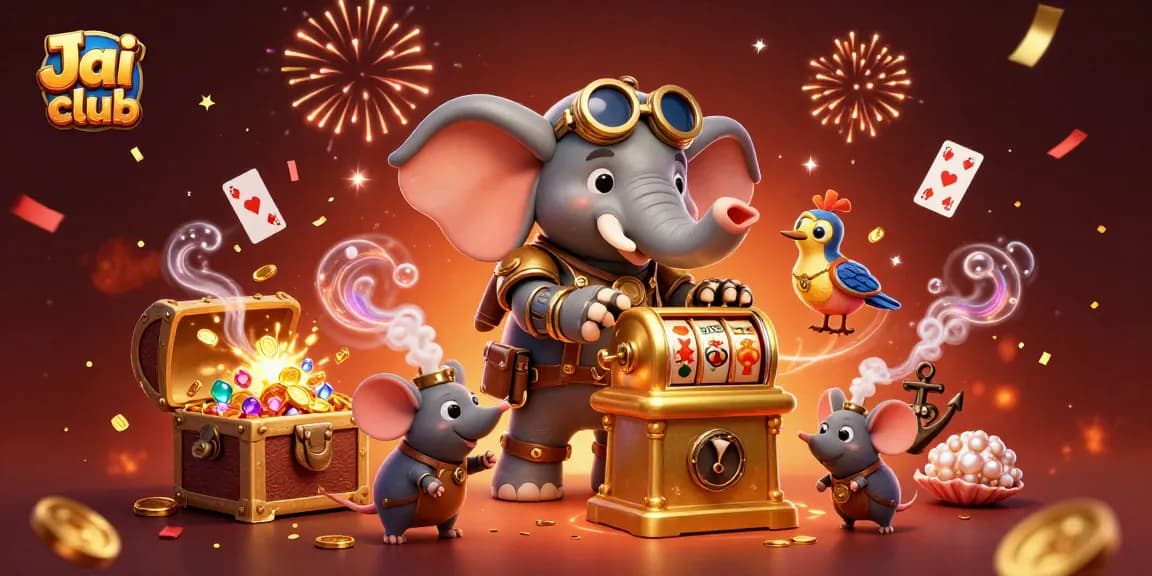 Spin the golden slots at Jai club while enjoying vibrant casino excitement with steampunk characters.