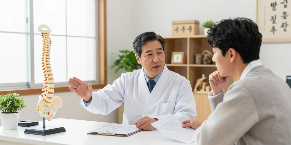 Expert consultation at 수원교통사고한의원, showcasing professional care for traffic accident recovery.