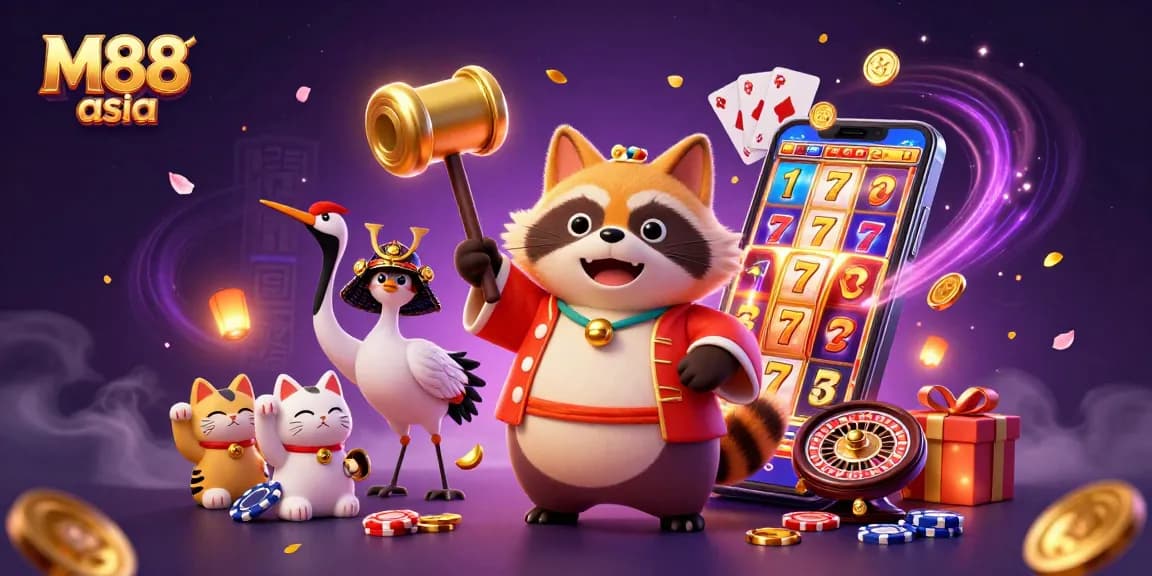M88 asia brings vibrant slot game excitement with lucky characters and rich gameplay visuals.