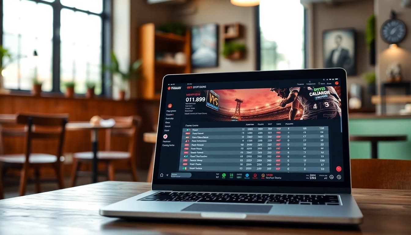 Discover the best online sportsbooks India with vibrant sportsbook odds displayed in a lively café scene.