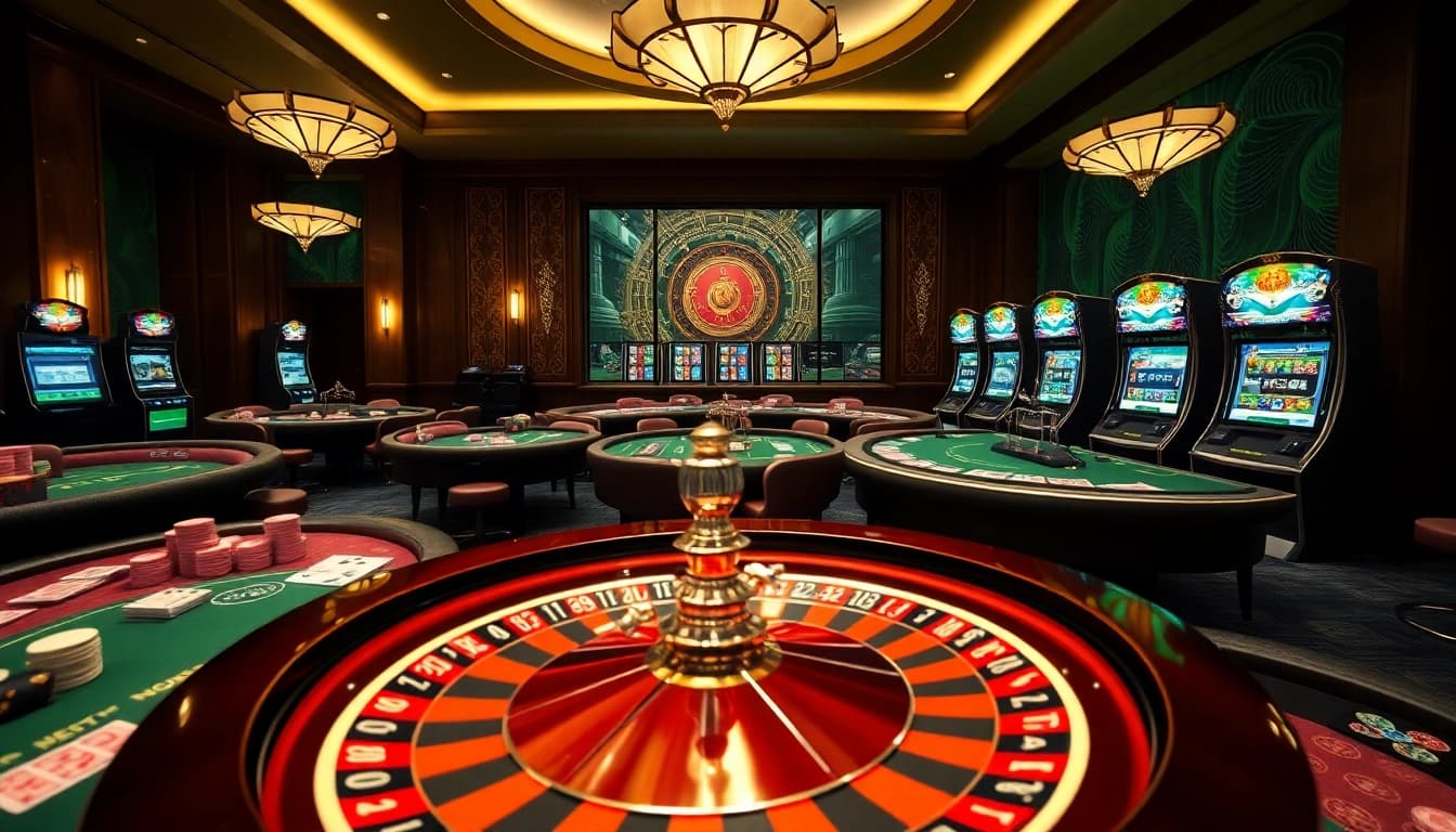 Vivez le frisson du casino en ligne Français 2026 à une table de jeu luxueuse avec roulette.