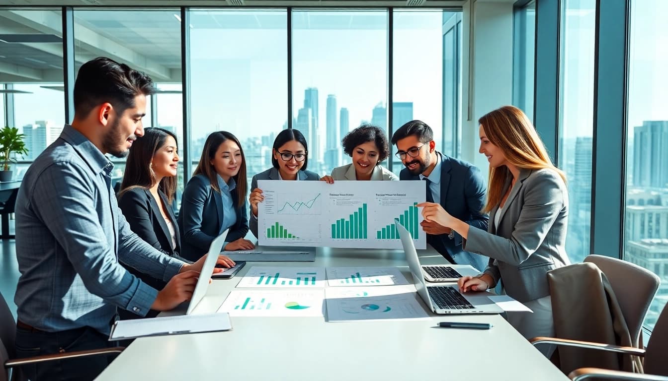 Analyze Content Gap Analysis in a dynamic office meeting focused on data insights.