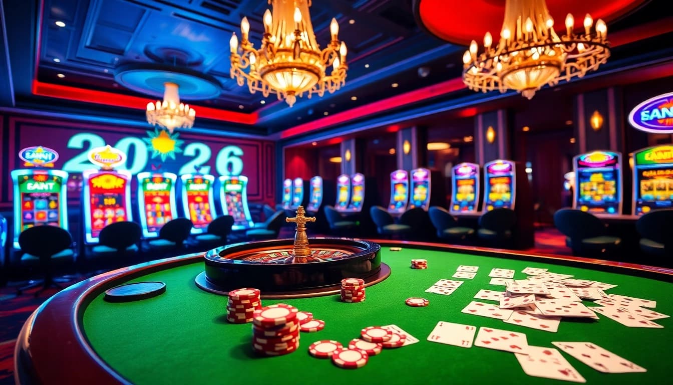 Vivez l'excitation du casino en ligne Français 2026 avec des tables vibrantes et un décor élégant.