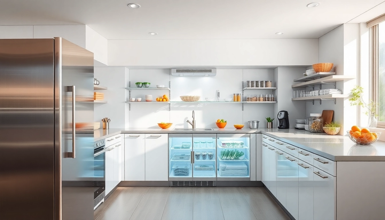 Modern and spacious freezer with a sleek design and organized food storage.