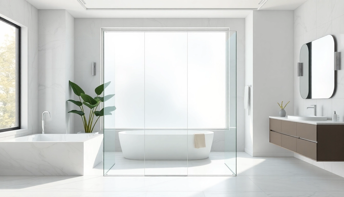 Elegant view showcasing shower screens semi frameless in a modern bathroom.