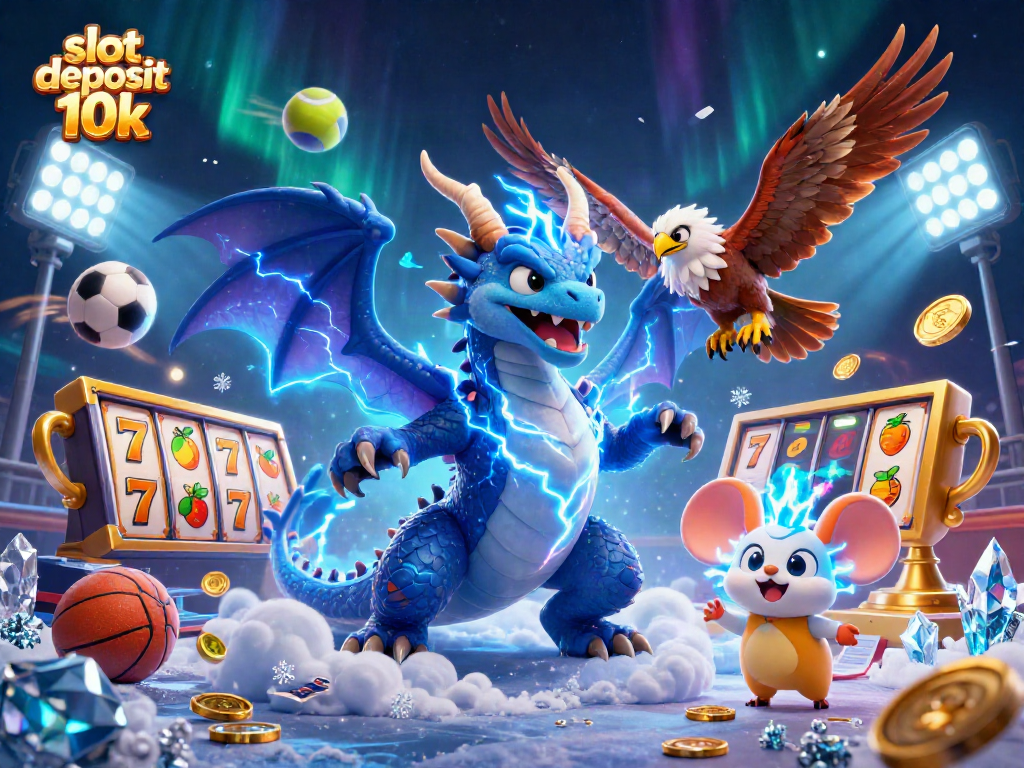 Engage in exciting gameplay with "slot deposit 10k" featuring a thunder dragon and casino elements.