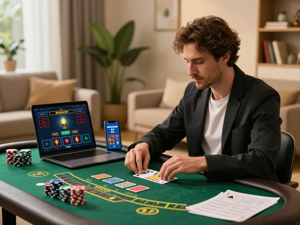 Engaging gameplay at online casinos in Canada reddit with player focused on blackjack strategy.
