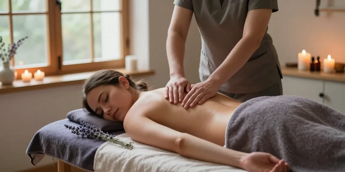 Relaxing 스웨디시 massage session in a serene spa environment.