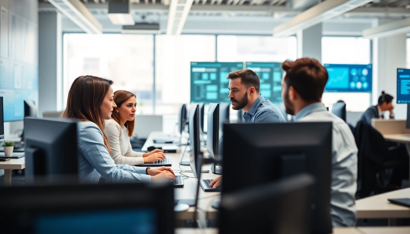 Implementing managed IT services Lakeland with a professional IT team in a modern workspace.