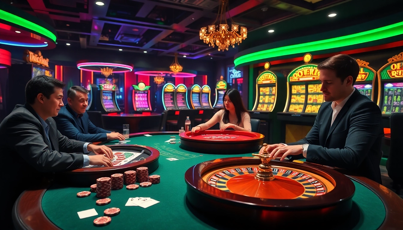 Visually stunning representation of gamblers at a casino table engaging with hidden wiki links in dark web context.