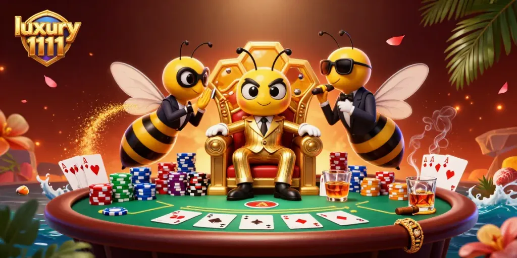 Menangkan permainan poker dengan luxury 1111 di atas meja hijau dengan suasana mewah.