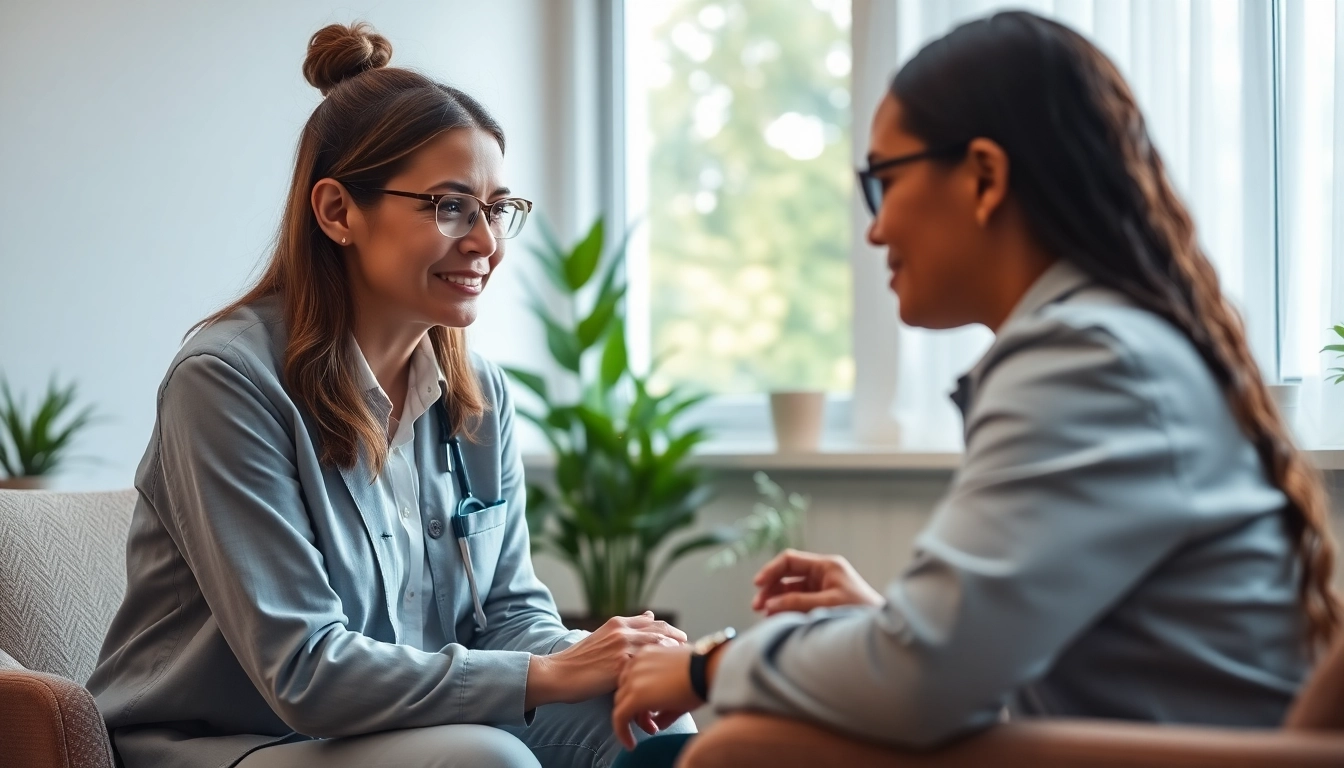 Highlighting depression symptoms through a compassionate therapy session between therapist and patient.