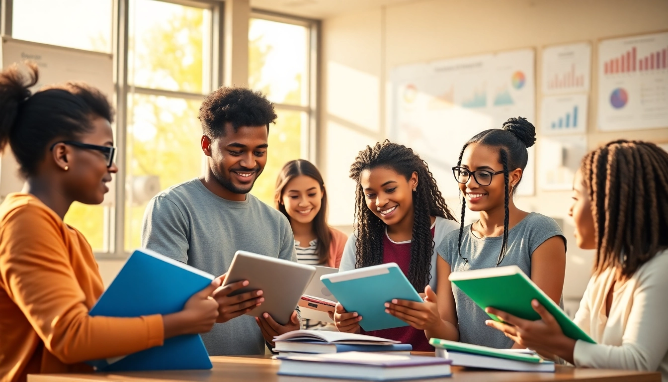 Dynamic classroom scene showcasing education equity with diverse students collaborating.