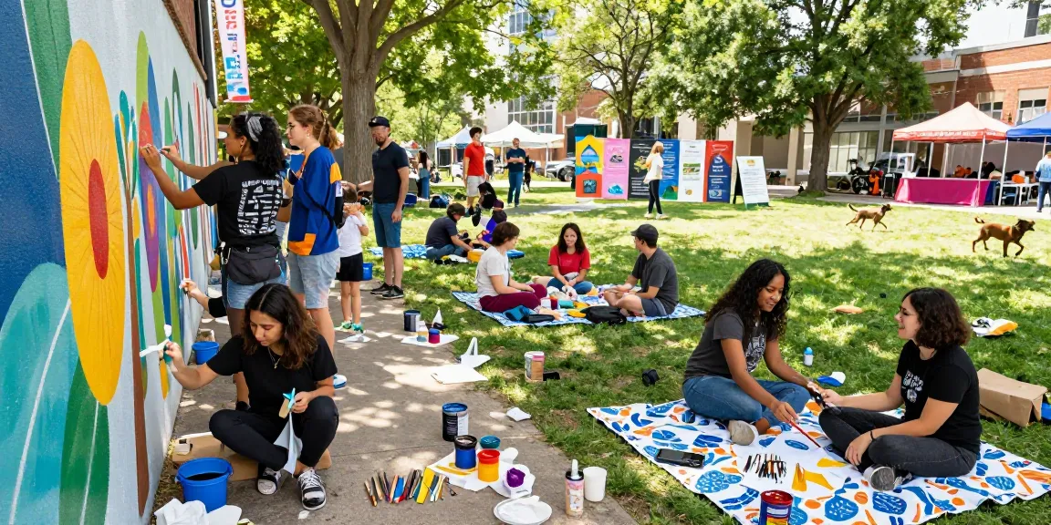 Community art project at https://factors.org.uk bringing people together in a vibrant urban park.