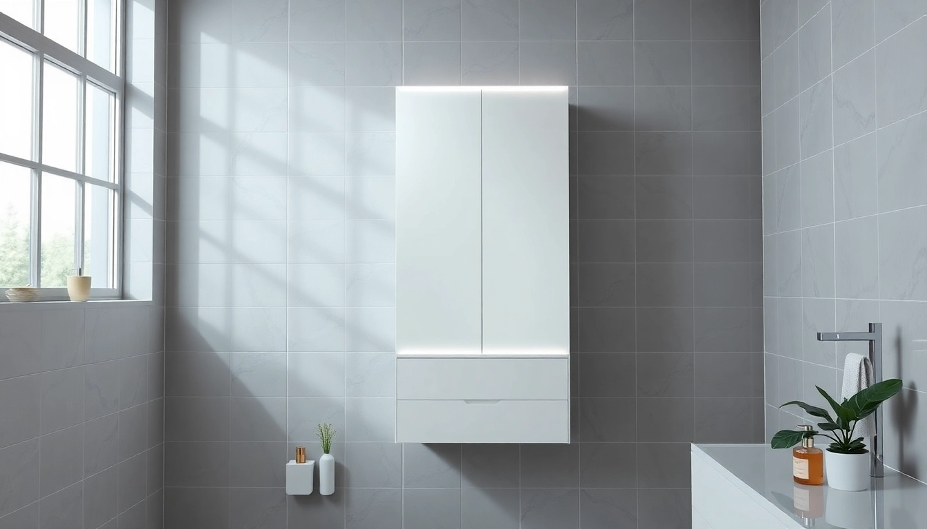 Discover a stylish led bathroom mirror cabinet with sleek design in a modern bathroom.