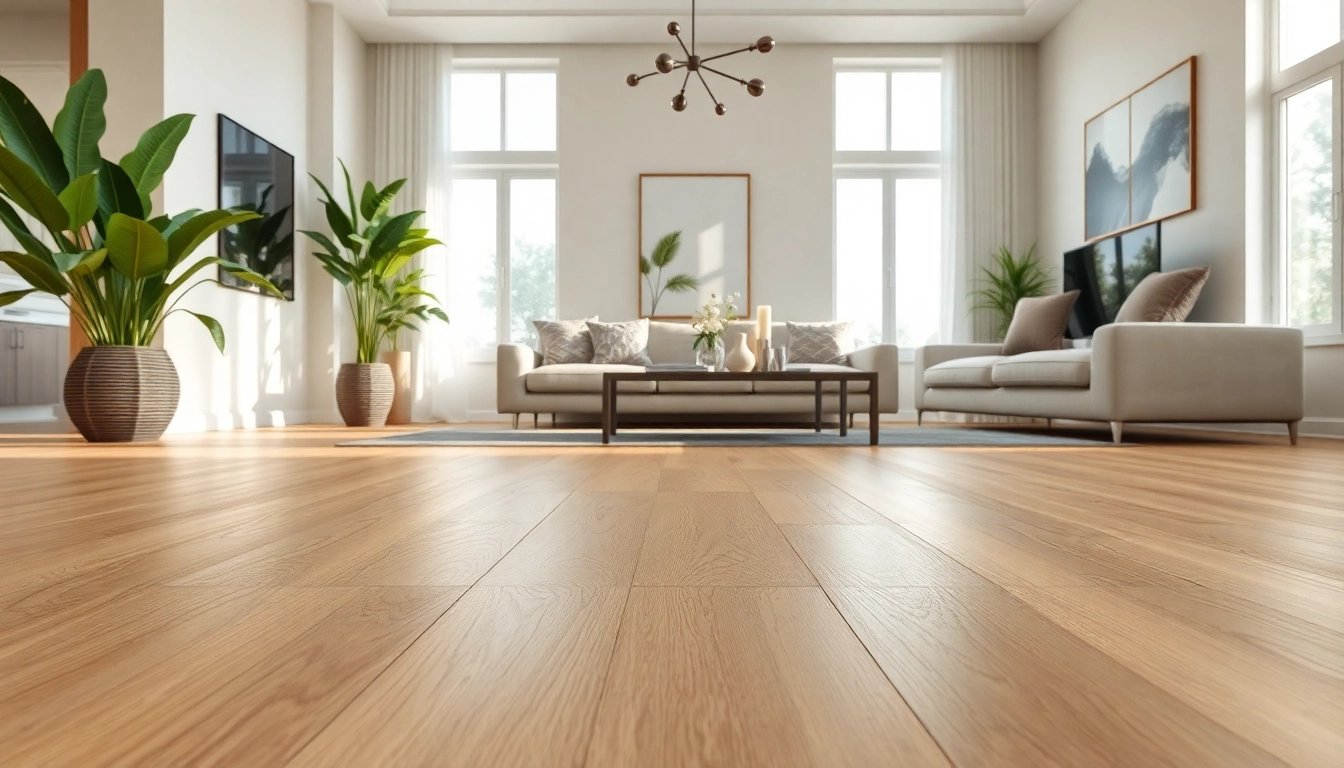 Showcasing luxury vinyl flooring in a stylish living room with natural light and elegant decor.