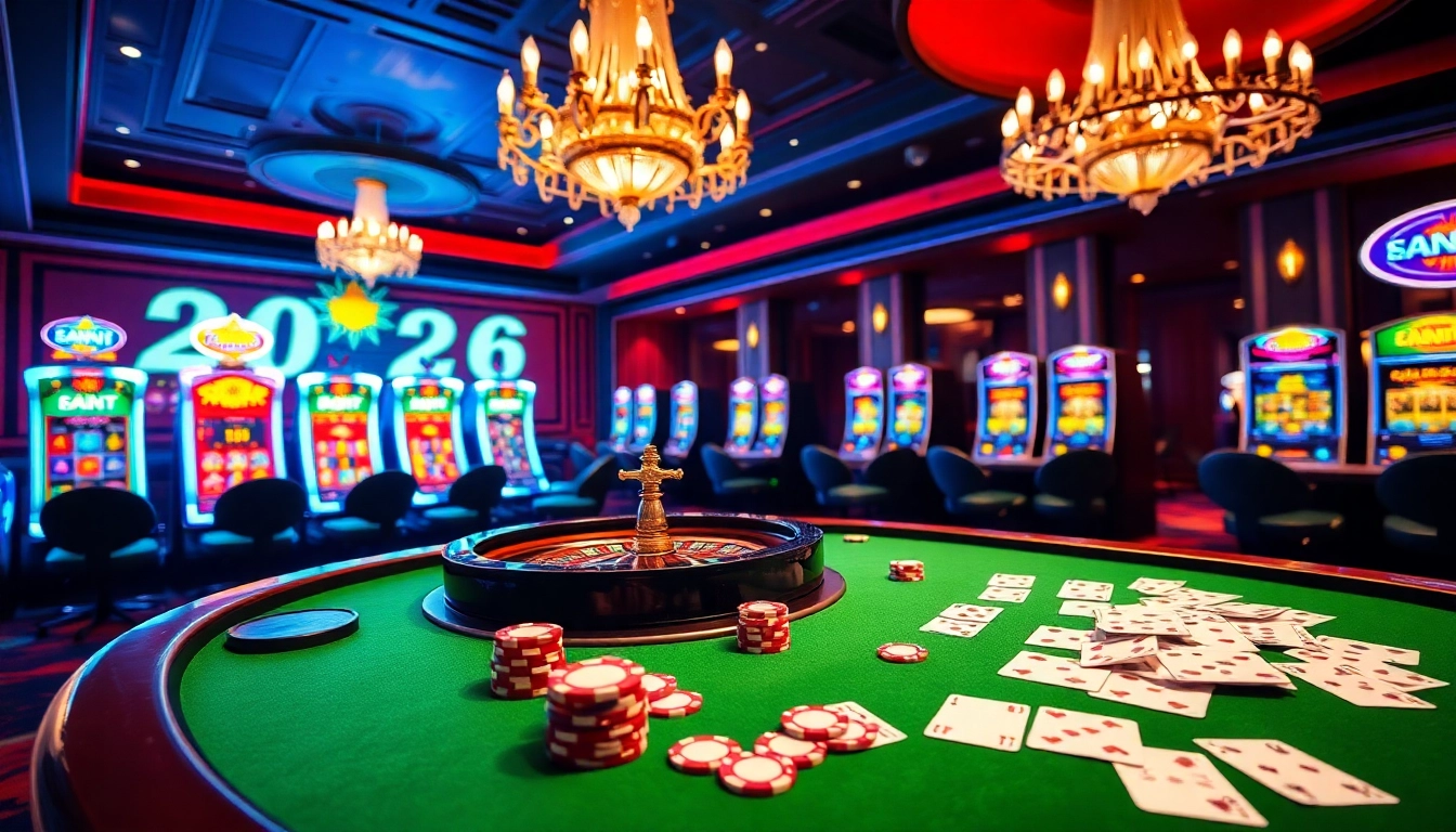 Vivez l'excitation du casino en ligne Français 2026 avec des tables vibrantes et un décor élégant.