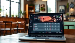 Discover the best online sportsbooks India with vibrant sportsbook odds displayed in a lively café scene.