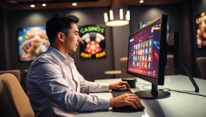Experience thrilling gameplay at an online casino in Georgia with a professional gambler.