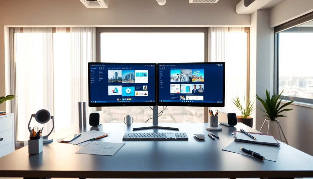 Creating innovative web design edmonton projects in a bright and modern workspace.