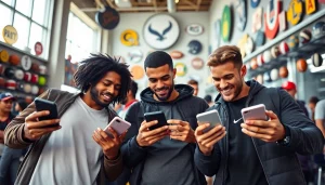 Engaging athletes using sportsbooks in California in a vibrant urban setting.