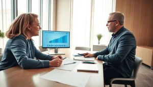카드현금화와 관련된 상담 중인 금융 전문가의 모습입니다.