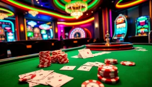 Experience thrilling high-stakes poker gameplay at hidden wiki 2 casino with glistening chips and cards.