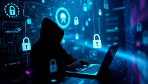 Visual representation of the hidden wiki and dark web's advanced security and anonymity, showcasing abstract tech elements.