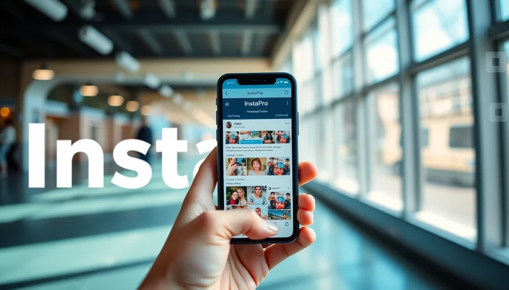 Reliable InstaPro APK download interface on smartphone showcasing advanced features.