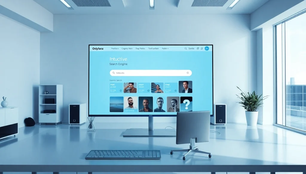 OnlyFans Search interface displayed in a modern workspace, illustrating user-friendly design.