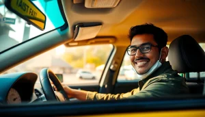 Gurgaon Taxi Service featuring a trusted driver in a clean taxi, emphasizing safety and comfort.