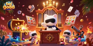 Experience tai go88 action with colorful slot symbols in an enchanting casino scene.