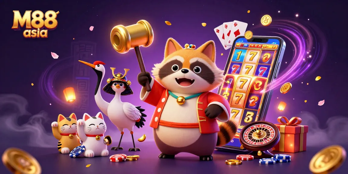 M88 asia brings vibrant slot game excitement with lucky characters and rich gameplay visuals.