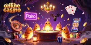 Experience the excitement of an online casino with dazzling glowworms and dramatic game elements.